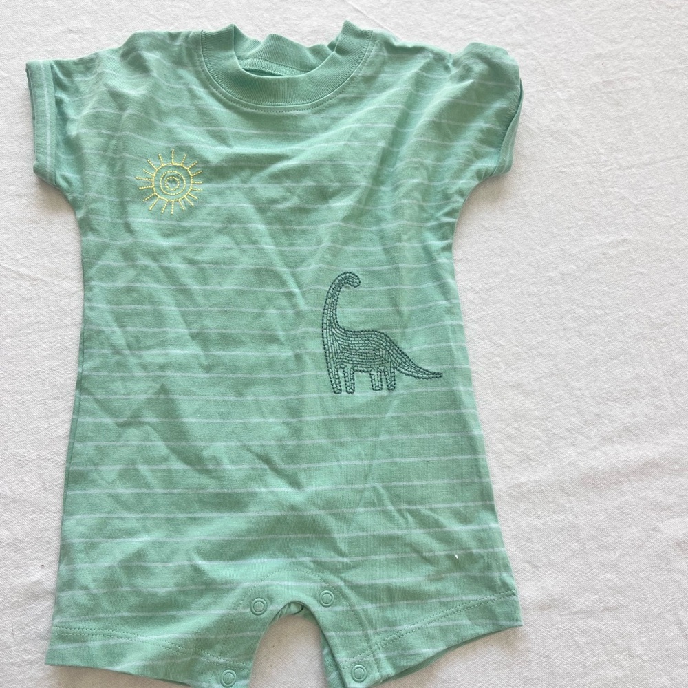 Carter's Mint Green Striped Infant Romper